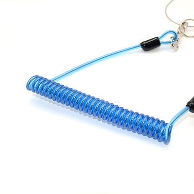 透明なプラスチック 青い巻きワイヤロープロープ ツールのロープ 安全ロープ