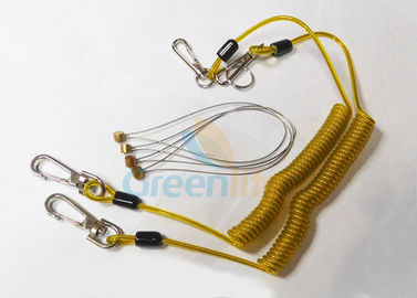 安全5.9&quot;プラスチック コイルの締縄の透明な黄色PUのコーティングの中の鋼鉄